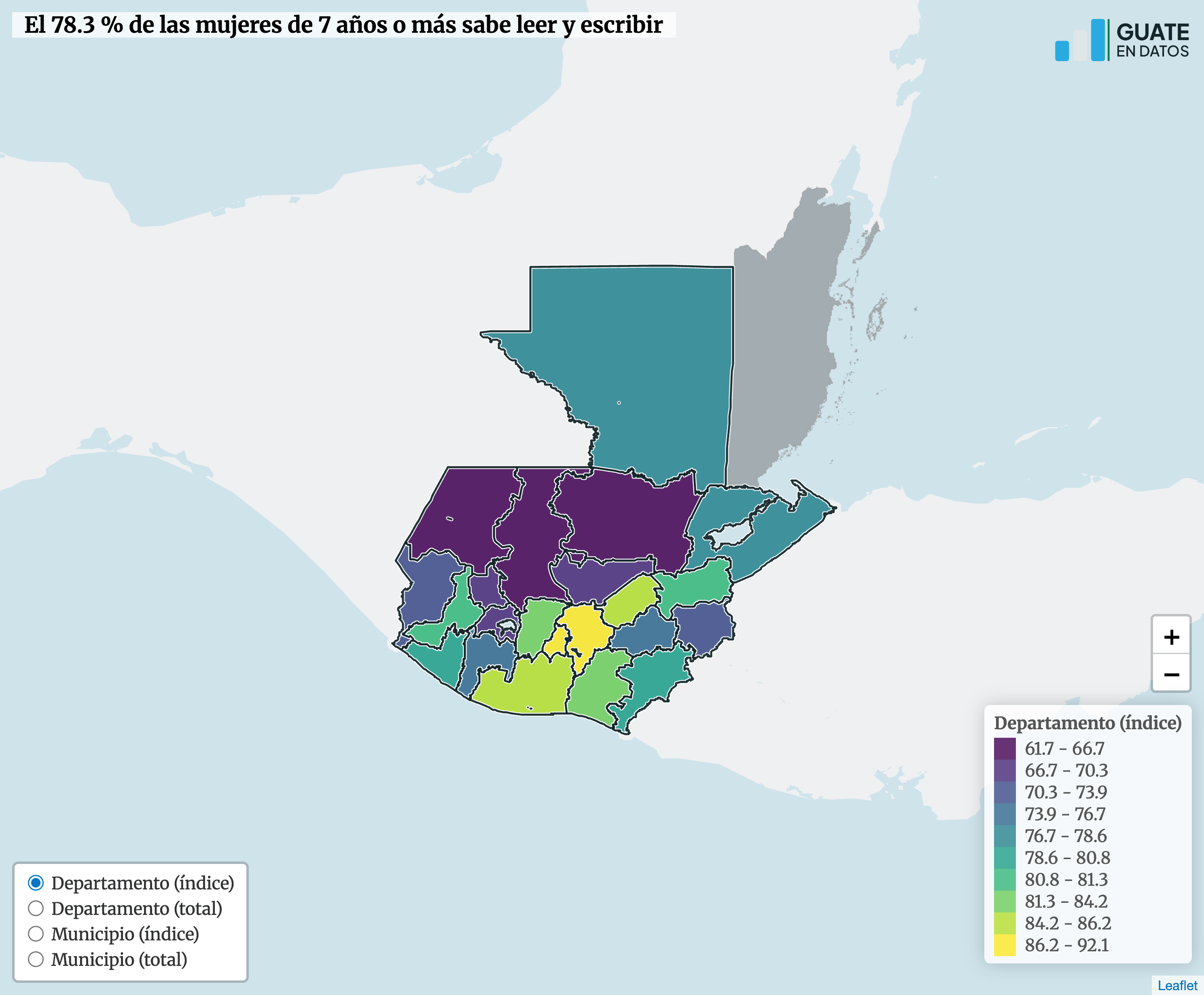 Versión estática de la gráfica mujeres-alfabetismo